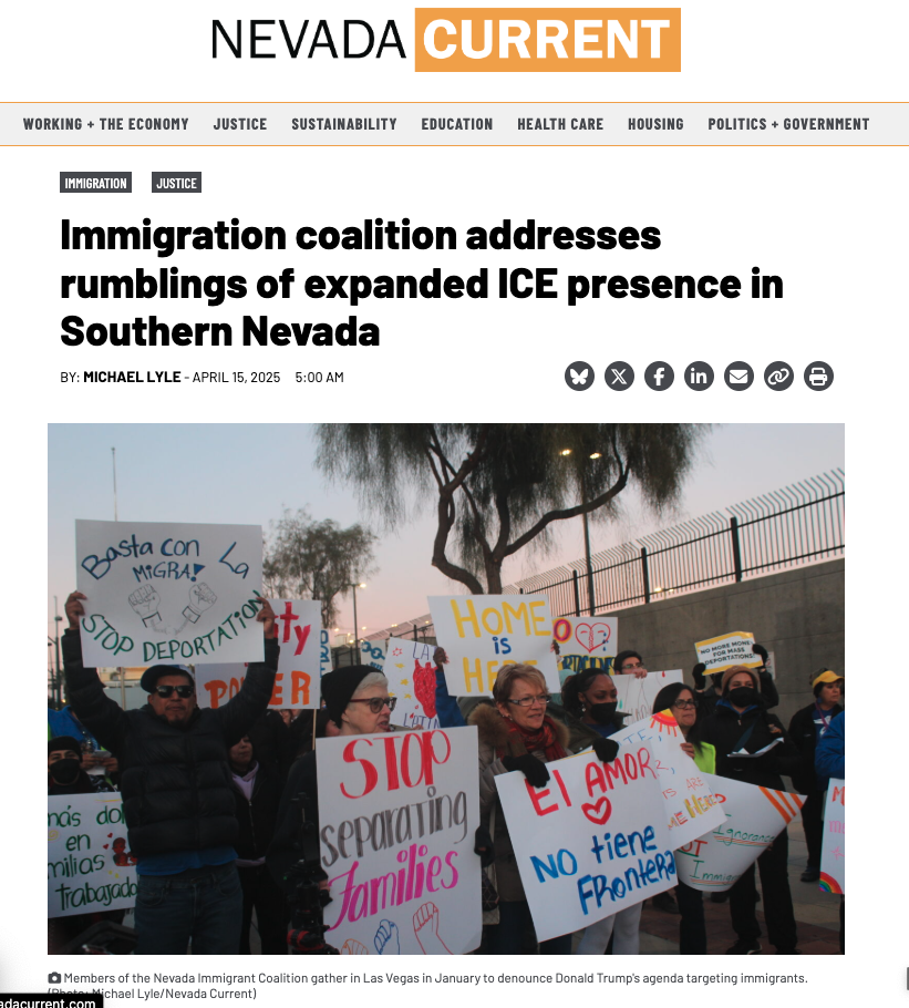 NV Current: Immigration coalition addresses rumblings of expanded ICE presence in Southern Nevada (April 15, 2025)